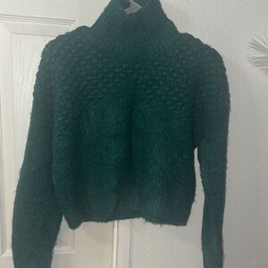 Free People Green Turtleneck Sweater
